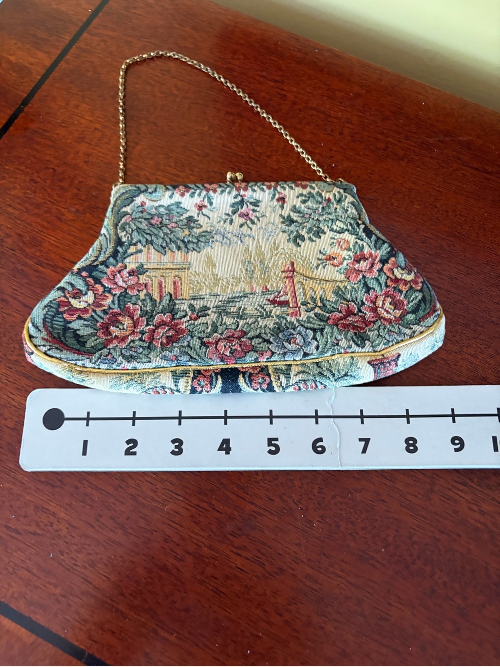 Vintage Jolles Original Floral Scene Petit Point Needlepoint Evening Bag - Picture 6 of 7